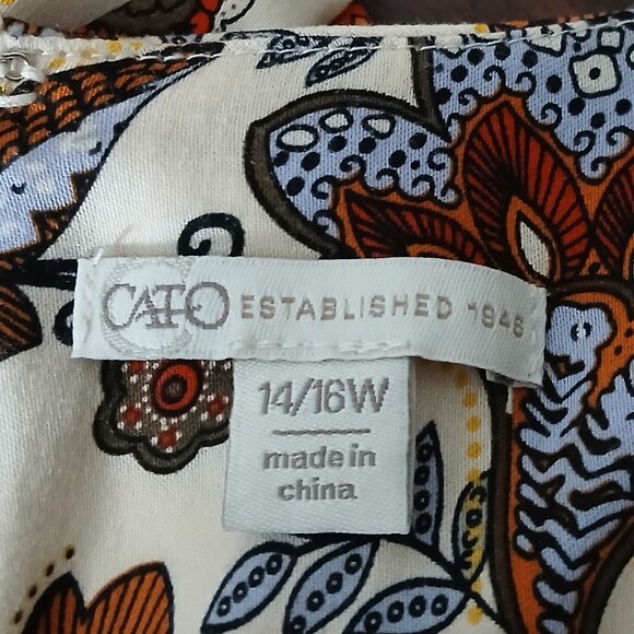 Cato Peasant Dress 14 16 W Boho Rayon Crochet Flared Half Bell Sleeve Midi - Picture 7 of 9